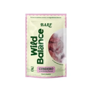 menú barf de cordero con verduras frescas para perros 1kg