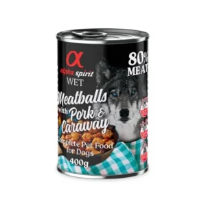 alpha spirit albóndigas cerdo alcaravea para perros 400g